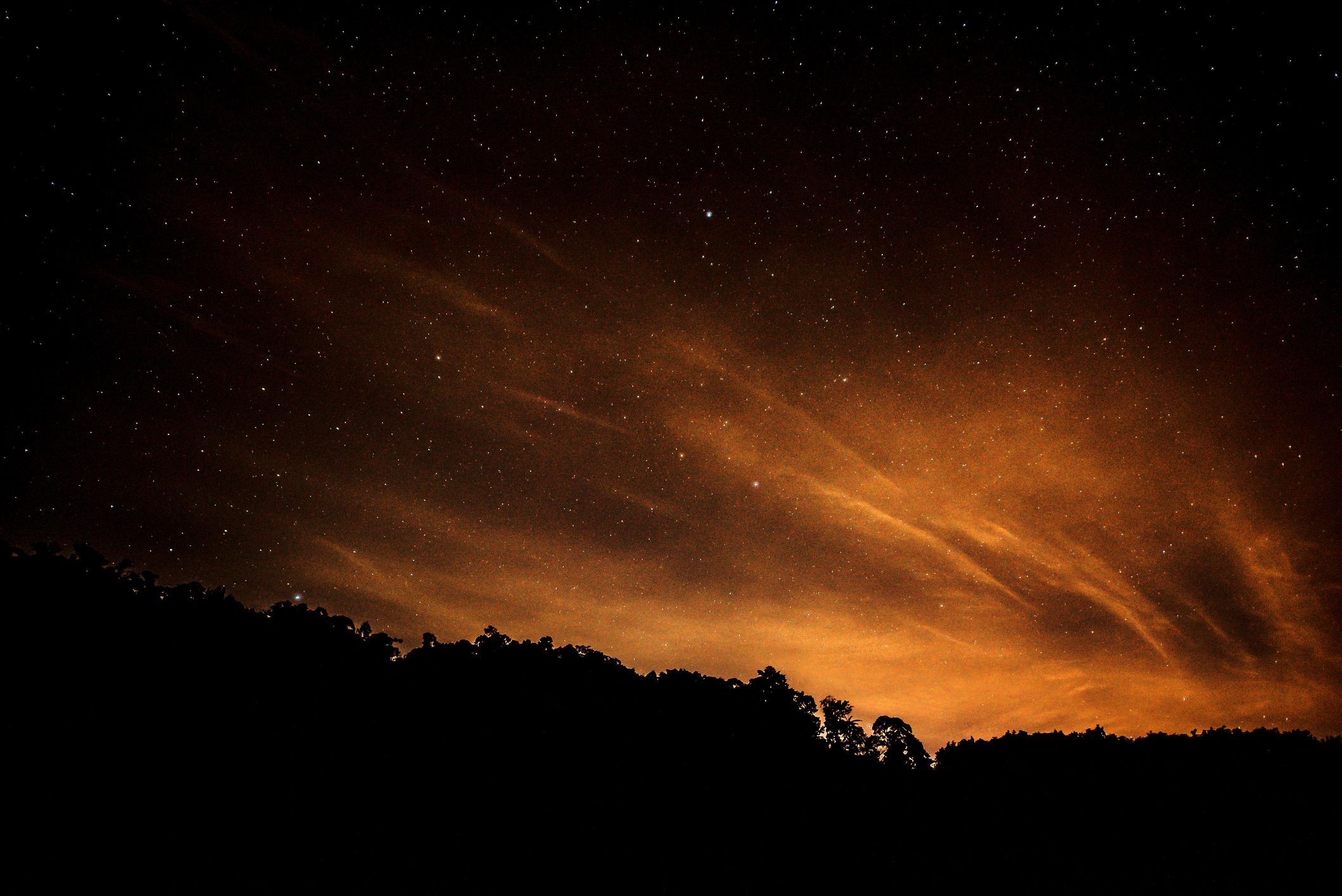 Moonlit night sky adding mysterious atmosphere