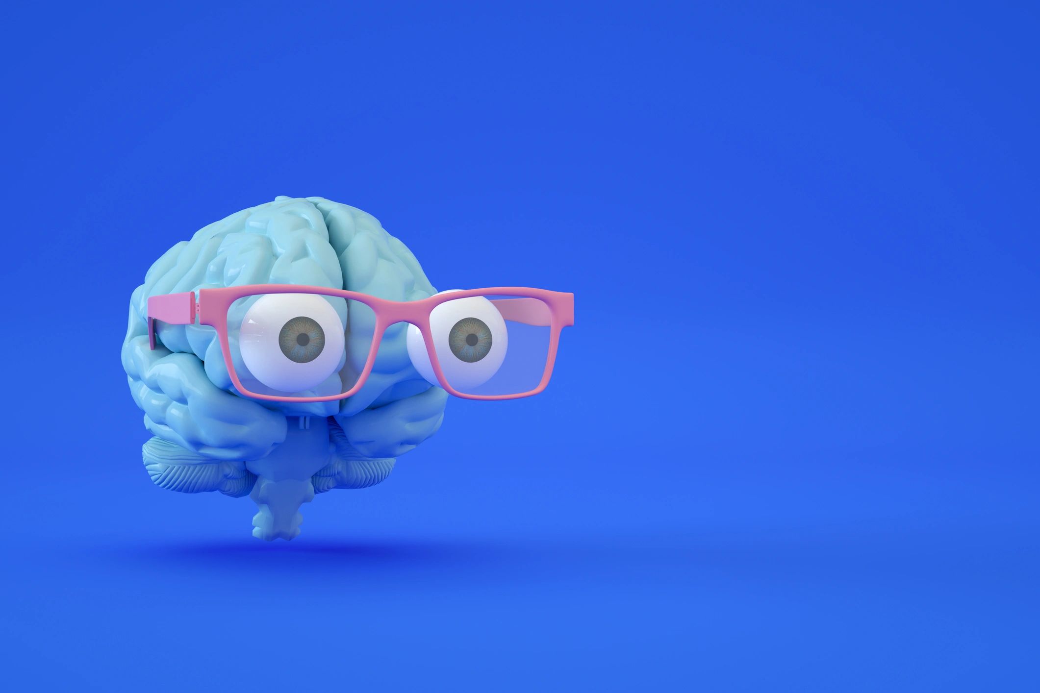 Conceptual brain with eyes representing awareness and artificial intelligence
