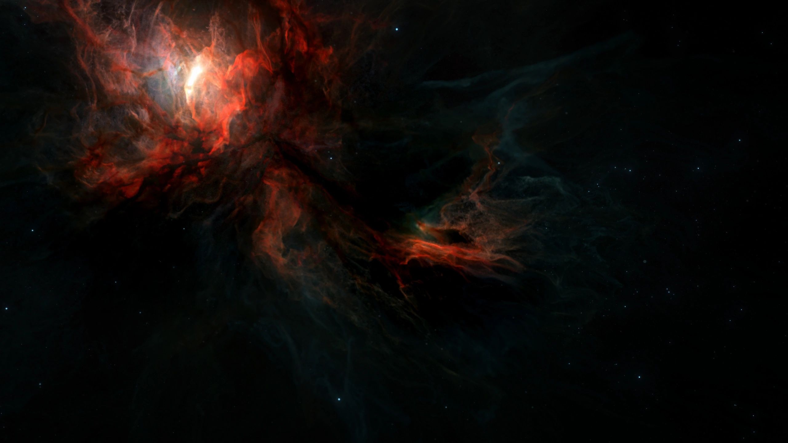 Deep space nebula with glowing stars